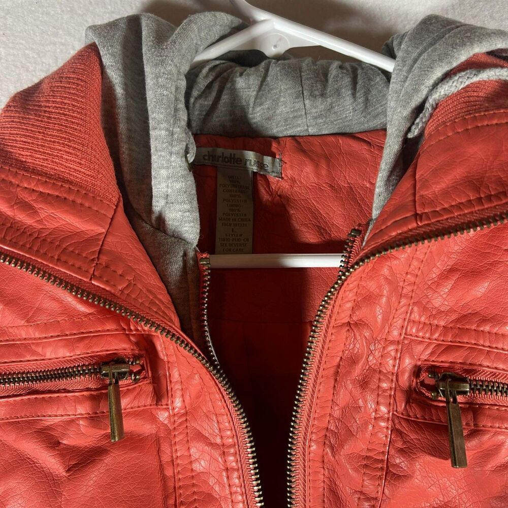 Charlotte Russe Coat Rustic Orange Jacket Lined Women Large Peacoat - Picture 8 of 15